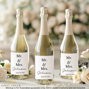 Custom Wedding Labels for Wine Mr. and Mrs. Label Personalized Wine Stickers Wedding Favor Custom Bride and Groom Gift Wedding Wine Stickers