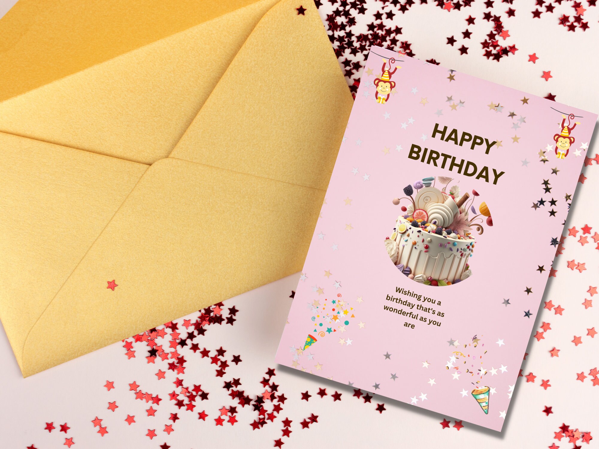Printable Birthday Card, Instant Download, Digital Greeting Card, Happy ...