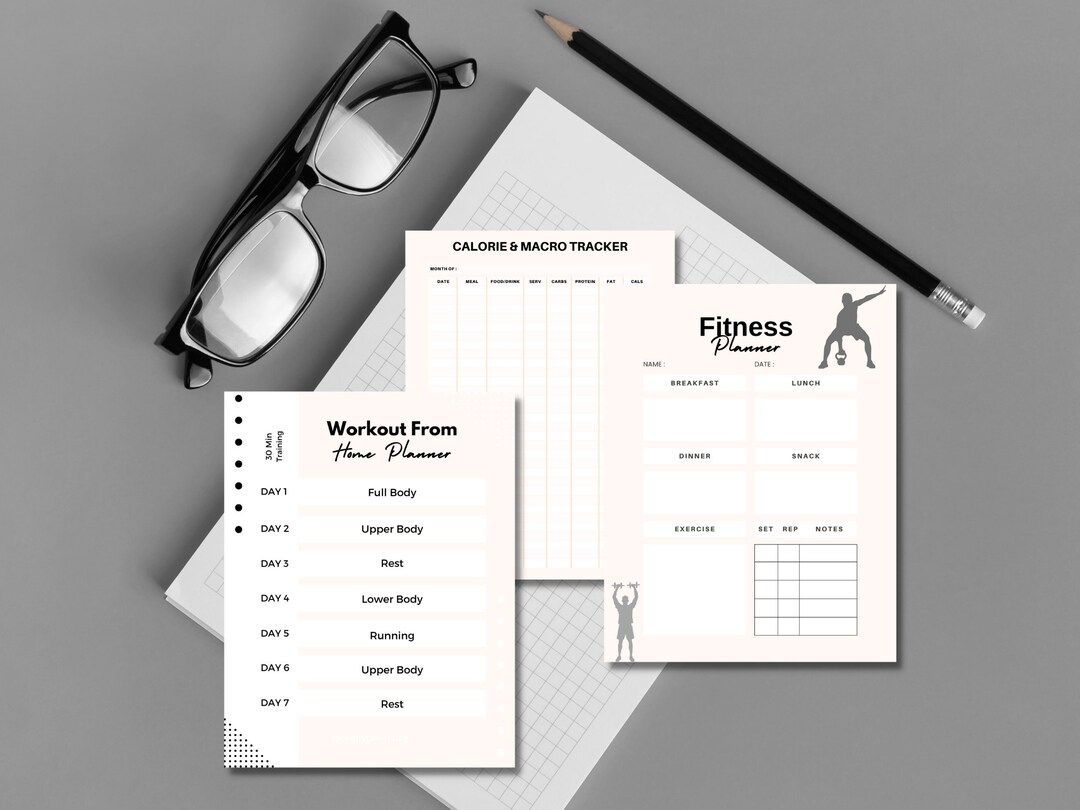 Printable Fitness Goal Trackerdaily Workout Planner Daily Workout