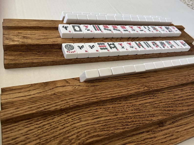 A Set of Two (2) Double Mahjong Racks Made for Two Players. - Etsy
