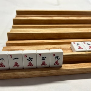 Large oversized Oak Mahjong Racks for larger tiles