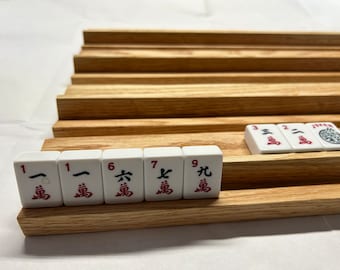 Large oversized Oak Mahjong Racks for larger tiles