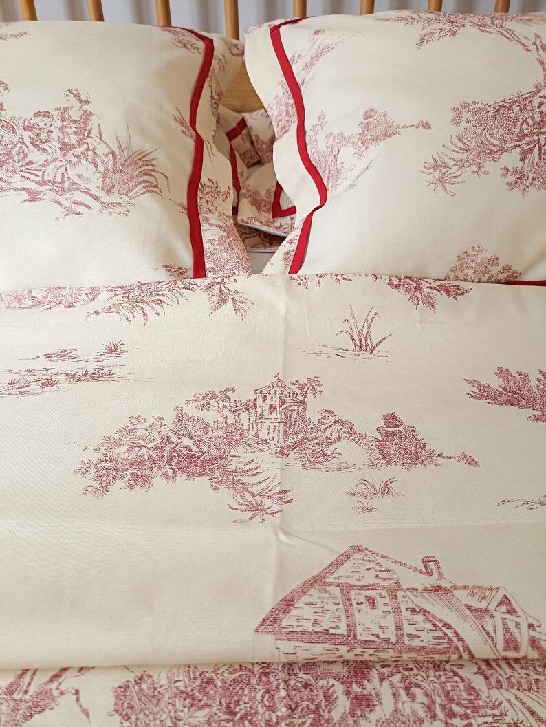Toile De Jouy Bedspread Set, Toile Bedding, French Country Bedding
