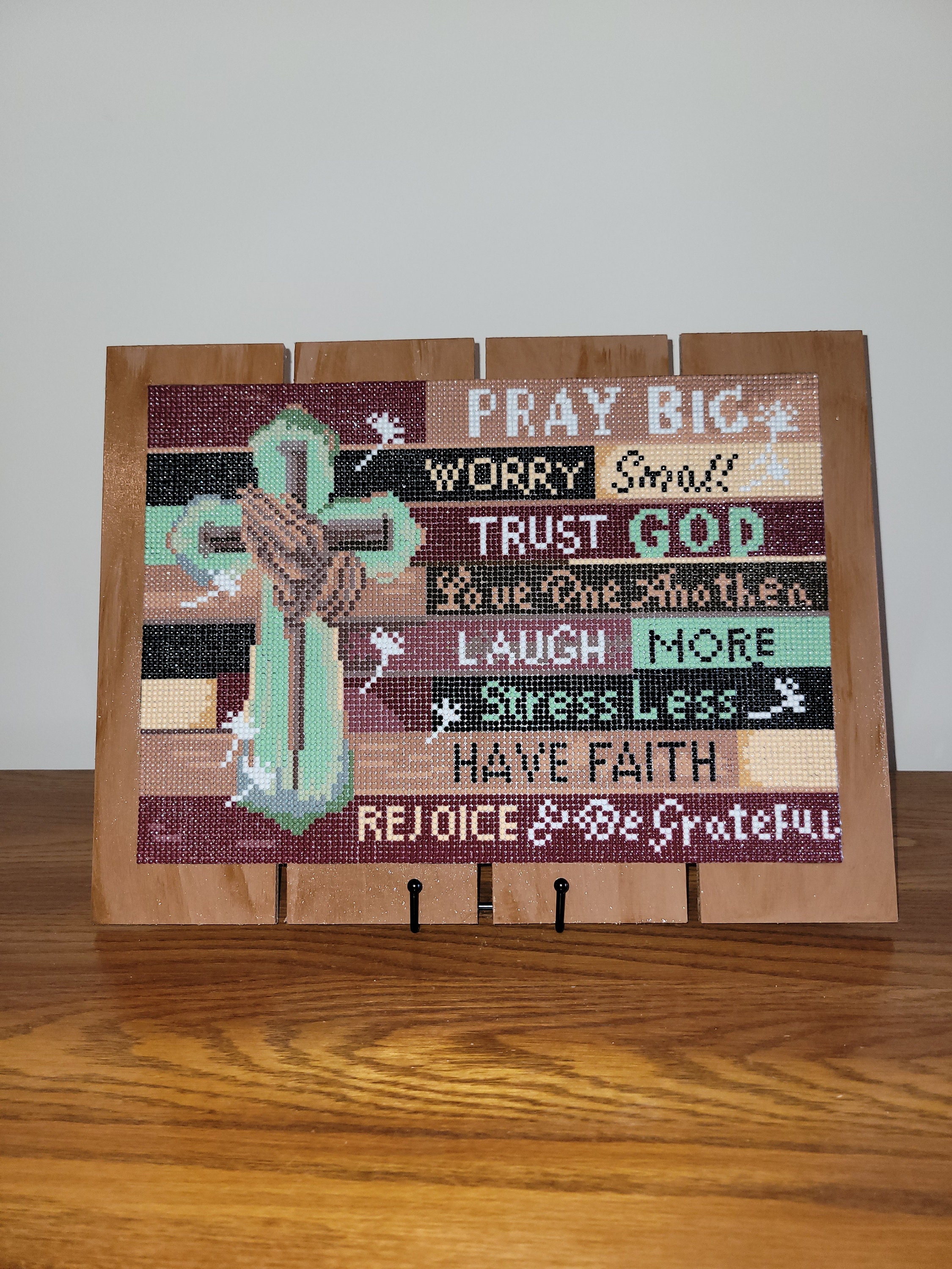 Diamond Painting Finished Completed 3D Wall Art Inspirational Quote Faith