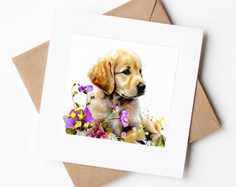 Dog Brthday Card YELLOW LABRADOR PUPPY Wth Happy Brthday Wshes - View #7