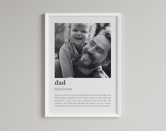 Custom Dad Definition Print, Personalized Definition Print, Dad Quote, Gift For Dad, Dad Print, Custom Gift With Photo, Dad Gift, Dad Poster