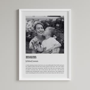 Custom Mum Definition Print, Personalized Definition Print, Quote Print, Gift For Her, Mum Print, Custom Gift With Photo, Mum Gift