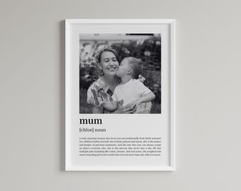 Custom Mum Definition Print, Personalized Definition Print, Quote Print, Gift For Her, Mum Print, Custom Gift With Photo, Mum Gift
