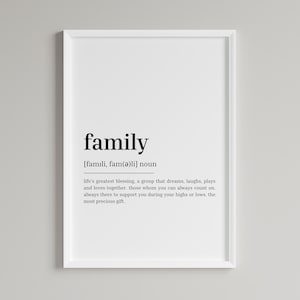 Family Definition Print, Quote Print, Definition Print, Family Quote, Family Print, Family Poster, Home Decor, Family Definition Meaning
