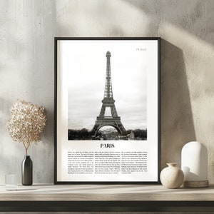 Paris France Travel Print, Tower Travel Exhibition Print, Eiffel Tower, France Wall Art, Paris Cityscape, Europe Print, Travel Gift