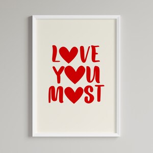 Red Heart Love Quote Print: Romantic Wall Art (Digital Download)