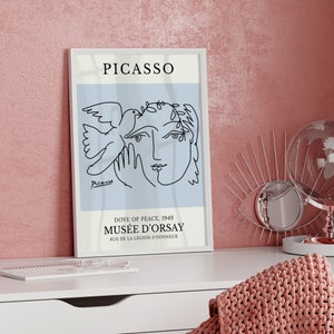 Pablo Picasso Line Art Print: Minimalistyczny plakat wystawowy (pobranie cyfrowe)