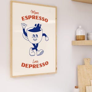 Espresso Depresso Retro Print: Coffee Bar Art (Digital Download)