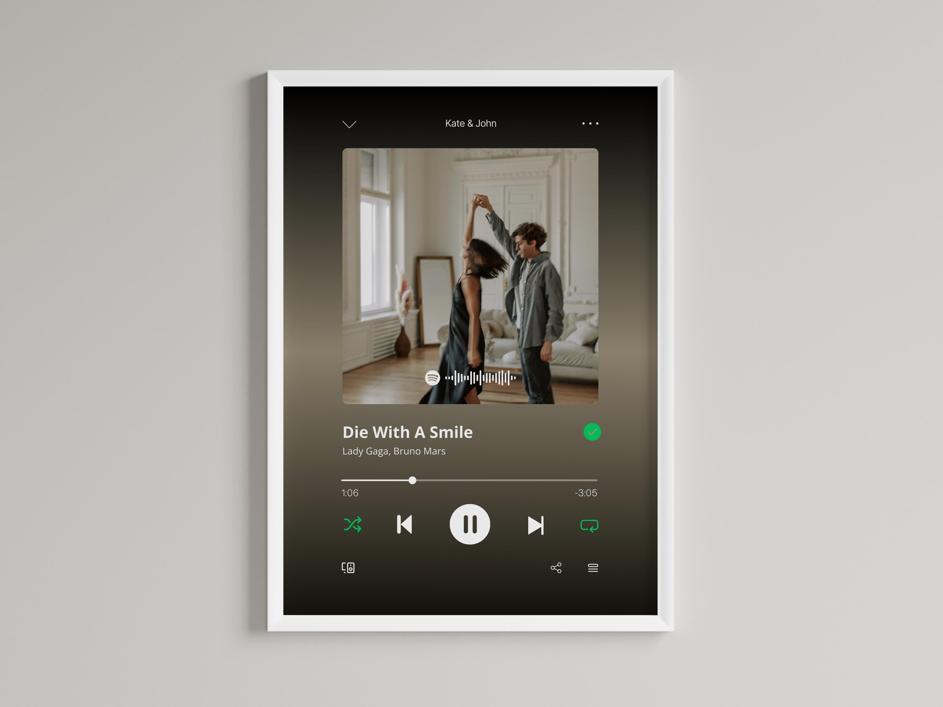 Custom Song Photo Print: Personalized Spotify Art, Couples Gift
