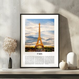Paris France Travel Print, Tower Travel Exhibition Print, Eiffel Tower, France Wall Art, Paris Print, Europe Print, Travel Gift
