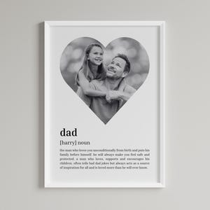 Custom Dad Definition Print, Personalized Definition Print, Dad Quote, Gift For Dad, Dad Print, Custom Gift With Photo, Dad Gift, Dad Poster