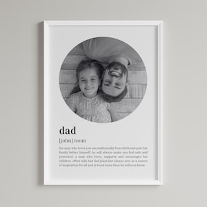 Custom Dad Definition Print, Personalized Definition Print, Dad Quote, Gift For Dad, Dad Print, Custom Gift With Photo, Dad Gift, Dad Poster