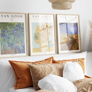 Vincent Van Gogh Set of 3, Van Gogh Canvas,  Printable Wall Decor, Vincent Van Gogh Wall Art, Irises, Set of 3, Home Decor