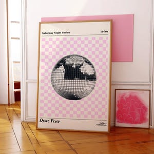 Retro Disco Ball Print: Trendy 70s Wall Art (Digital Download)