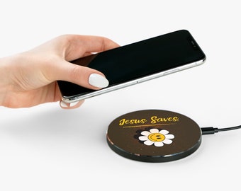 Oasis Creations Inspirational My Grace is Sufficient Motivational Black Brown Wireless Charger