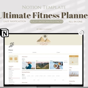Notion Template Fitness Planner Weight Loss Planner Gym Journal, Fitness Tracker Workout Plan, Notion Dashboard Self Care Wellness Health