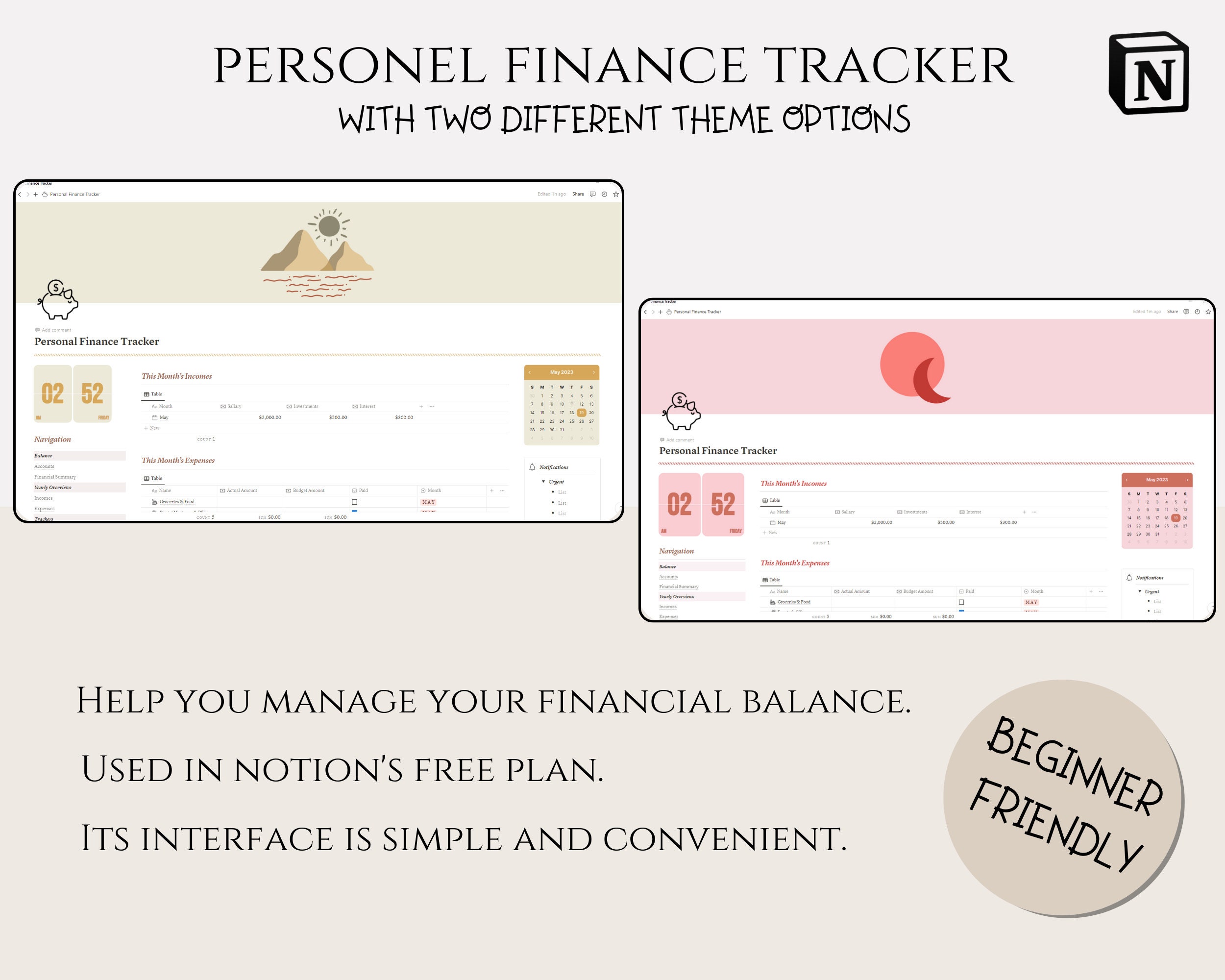 Notion Template Personal Finance Tracker Budget Tracker - Etsy