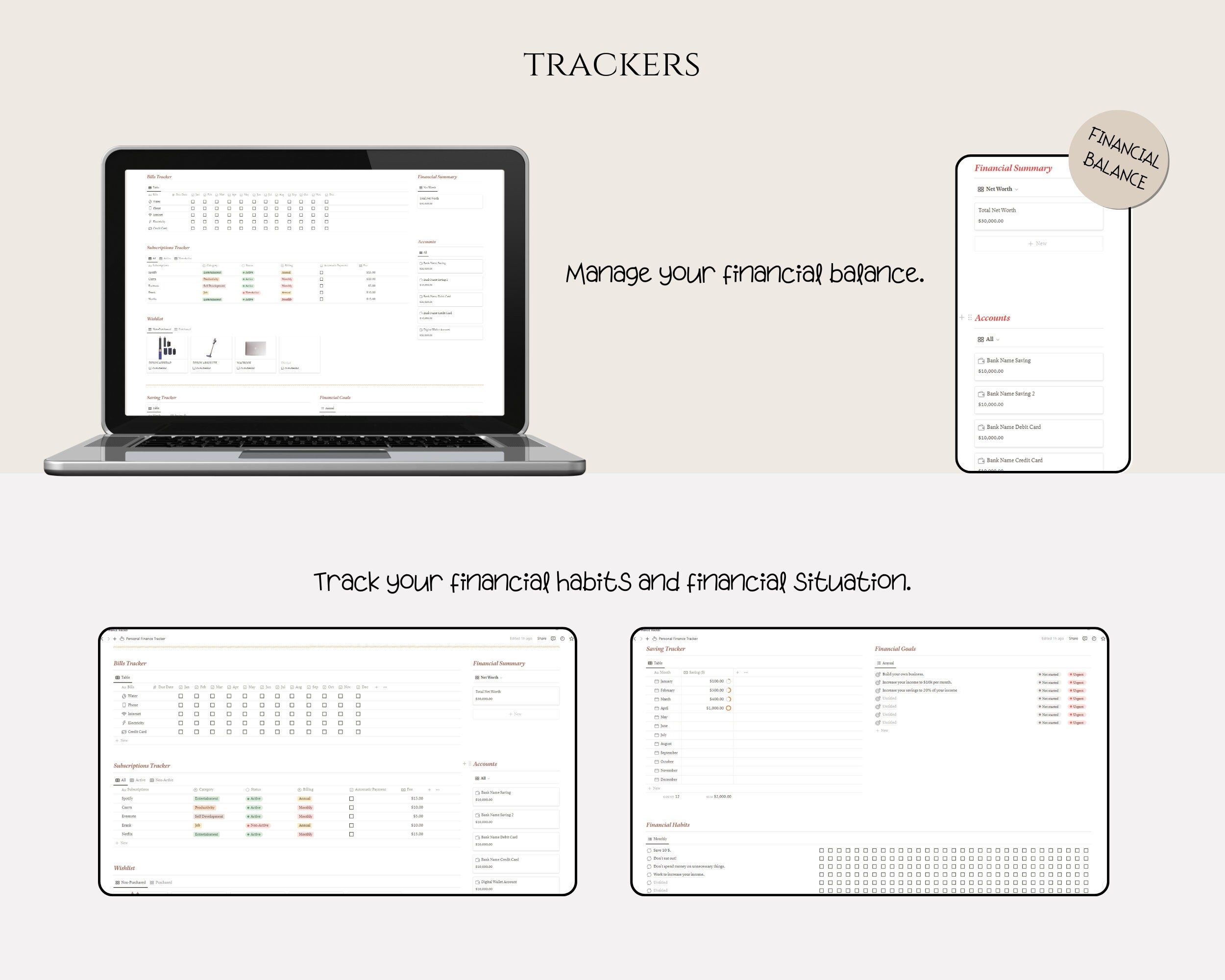 Notion Template Personal Finance Tracker Budget Tracker - Etsy