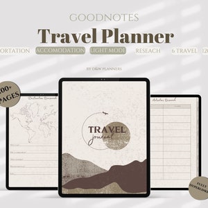 Digital Travel Journal | Travel Planner | Vacation Planner | Travel Notebook | Trip Planner | Travel Diary | Holiday Planner for GoodNotes