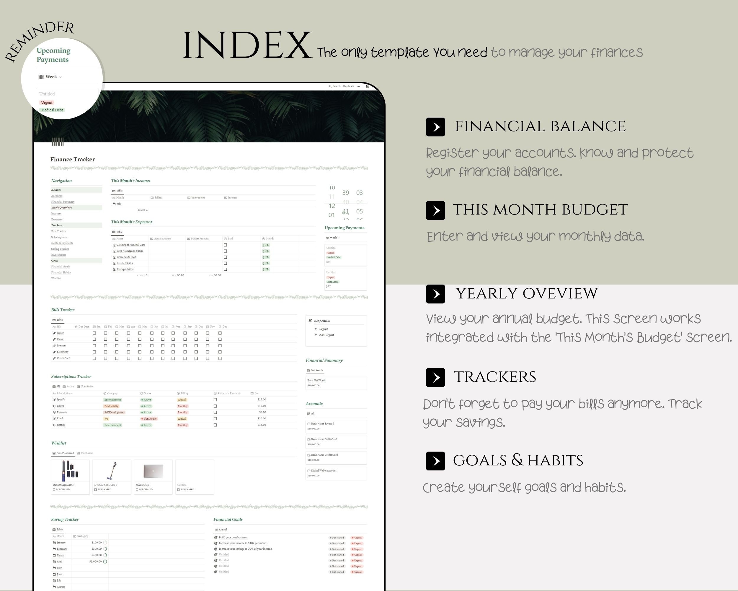 Notion Template Personal Finance Tracker Budget Tracker, Income and ...
