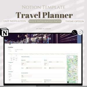 Modelo de noção Planejador de viagens, Diário de viagens, Planejador de férias Planejador de férias Planejador de noções, Modelos de noções de organizador de viagens de itinerário
