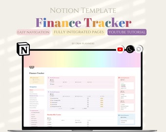 Notion Template Personal Finance Tracker Budget Tracker, Income and Expense Tracker Notion Template,Notion Finance Tracker,Financial Planner