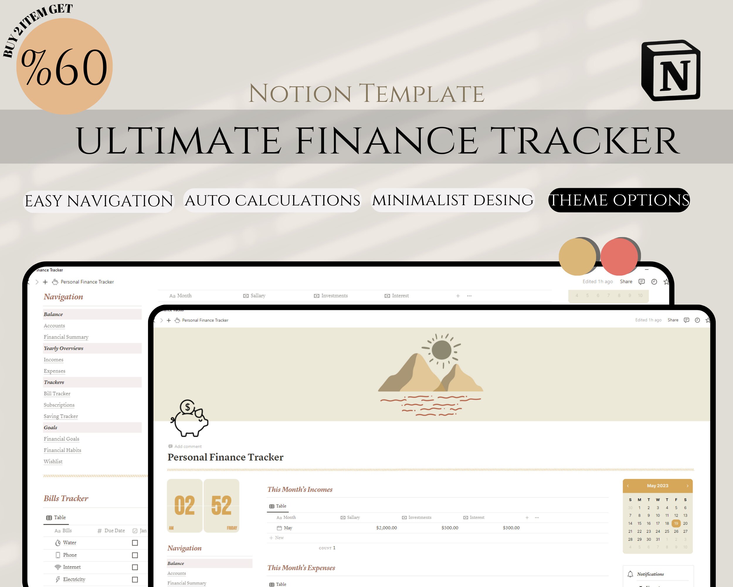 Notion Template Personal Finance Tracker Budget Tracker - Etsy