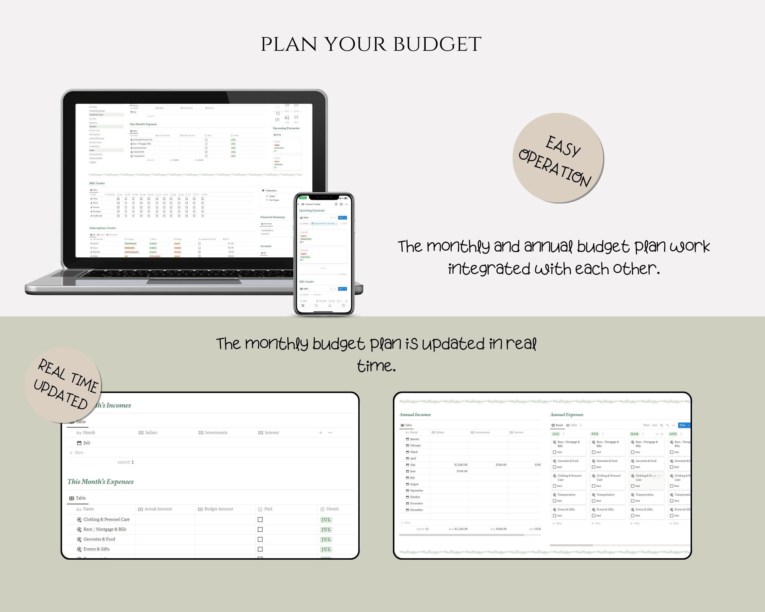Notion Template Personal Finance Tracker Budget Tracker, Income and ...