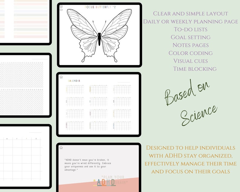 ADHD Planner ADHD Digital Planner for Ipad Downloadable Etsy
