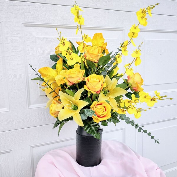 Silk Flower Arrangement Etsy