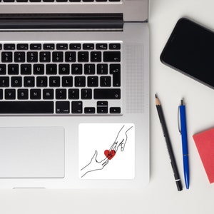 Heart with hands sticker, bubble free