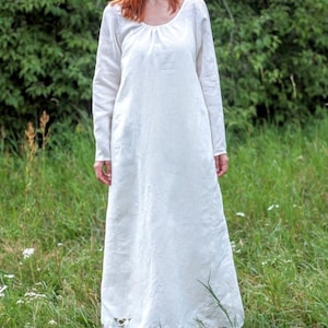 Medieval linen chemise, women underwear, ladies historical shift