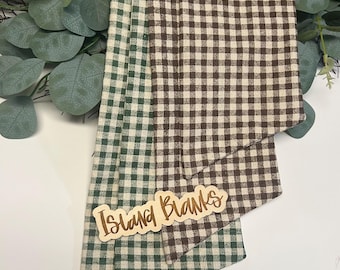 Gingham Wreath Sash Blank for Embroidery, 100% Cotton