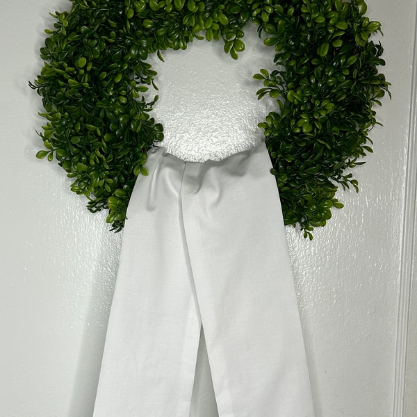 White cotton wreath sash, Door Hanger,  Blanks for Embroidery, Christmas Wreath Sash, Easter Holiday, Gender Reveal