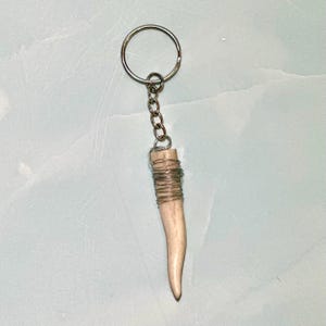 Wire Wrapped Antler Tip Keychain