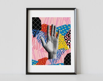 Gráfico abstracto imprimible, cartel de exposición, grado de arte, arte de pared minimalista, descarga instantánea