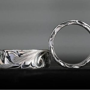 silver ring, for women and men, flower texture ring, floral ring, beautiful silver ring (S925). kiss