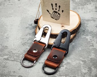 Small Leather Keychain - Key Fob, Minimalist Leather