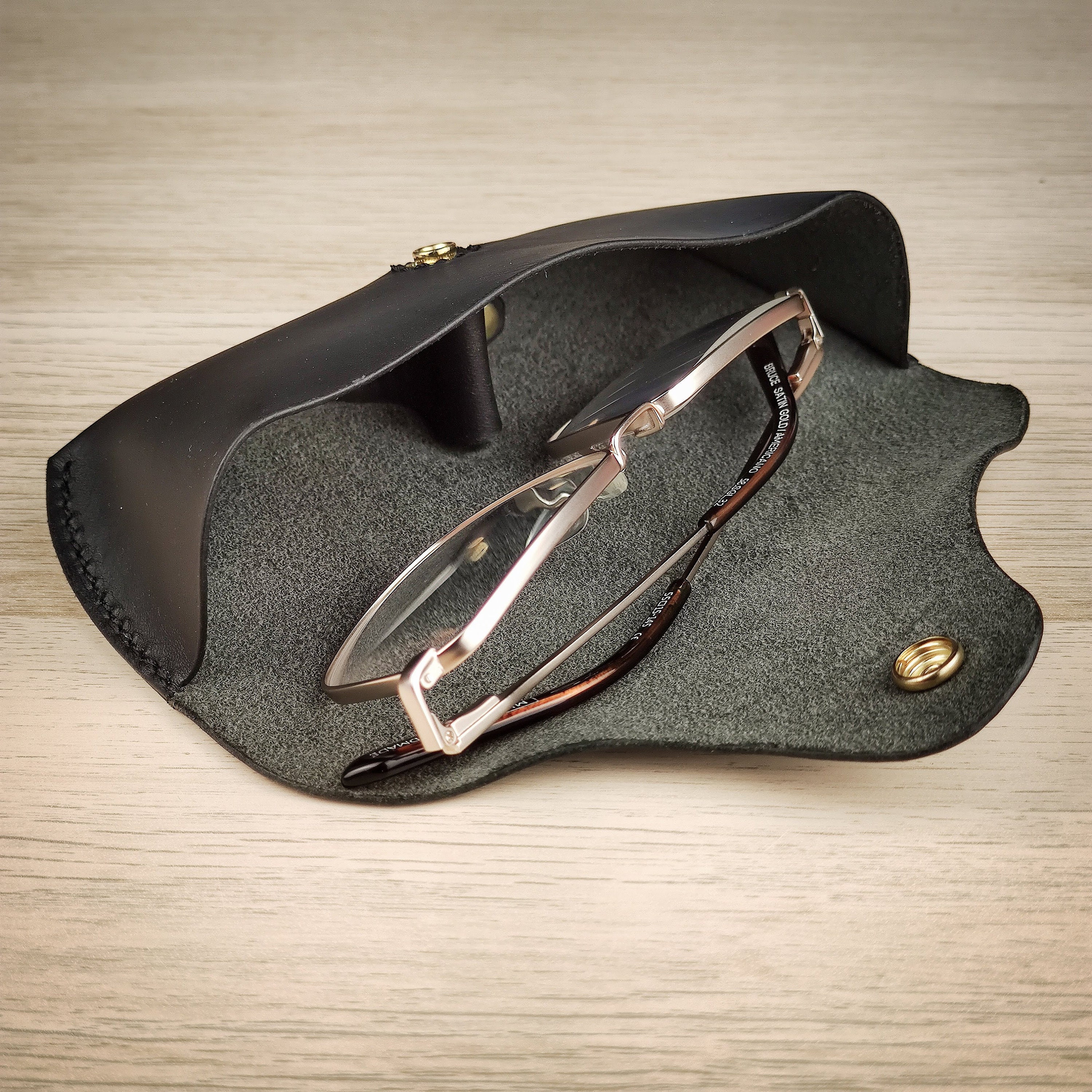 Black Leather Spectacle Glasses Case - Etsy display picture 1