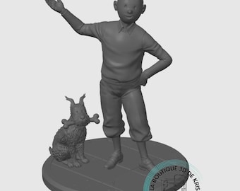 Tintin and Snowy Fan Art Diorama with Base