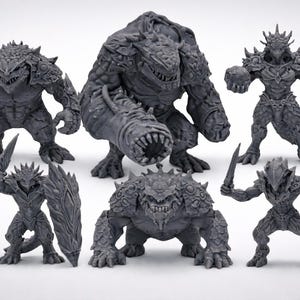 Fantasy Miniatures Set – La Couvée Pourpre – 32mm / 35mm Tabletop RPG Miniatures – DnD Pathfinder Wargame Monster Set