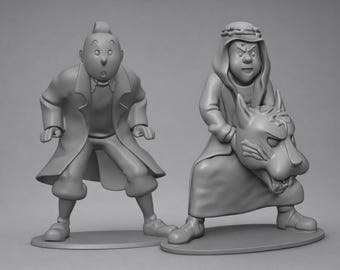 Tintin & Abdallah Figurine – Paintable Figurine