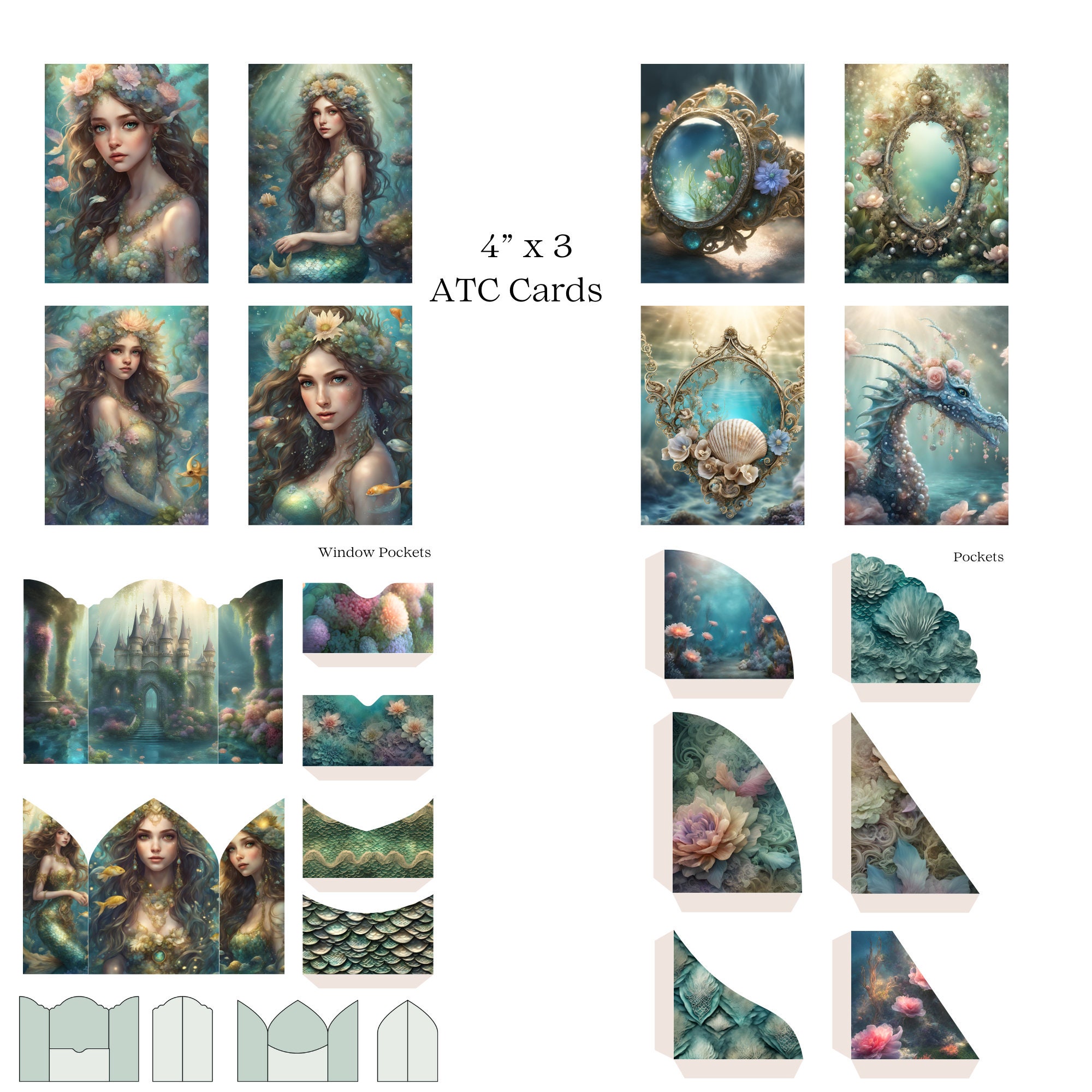 Mystical Mermaids Junk Journal Kit | Ephemera Printable Kit | Digital ...