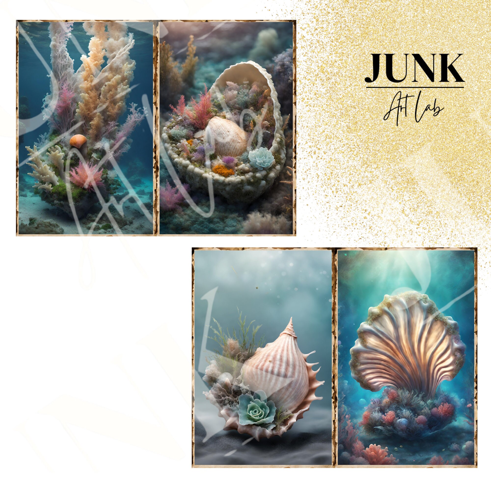 Journal Shell Case Shell Junk Journal Pages, Download, Printable Papers, Junk Journal ...