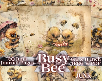 Bee Junk Journal Pages | Bee Junk Journal kit | Bee Digi kit | Instant Download | Printable Ephemera | Bee Ephemera | Craft Kit